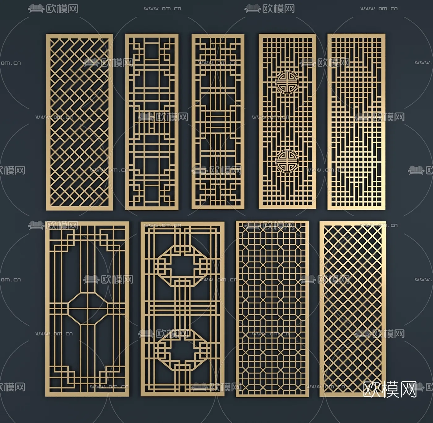 CNC Panels 3D Models – CNC Wall 3D Blocks – 022 – VRAY Render