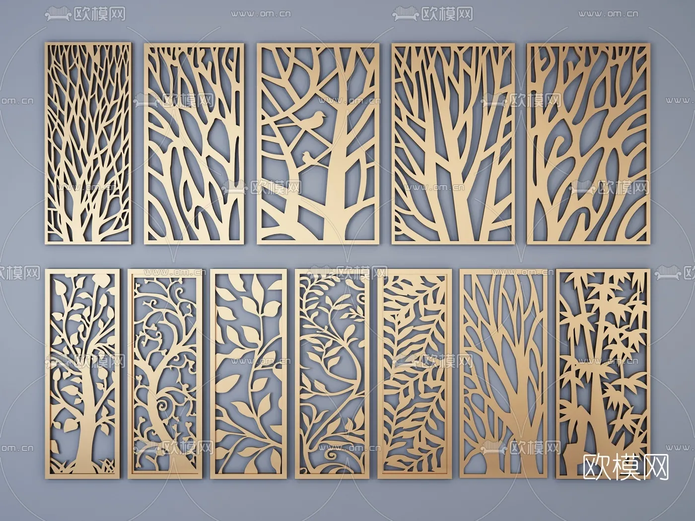 CNC Panels 3D Models – CNC Wall 3D Blocks – 023 – VRAY Render