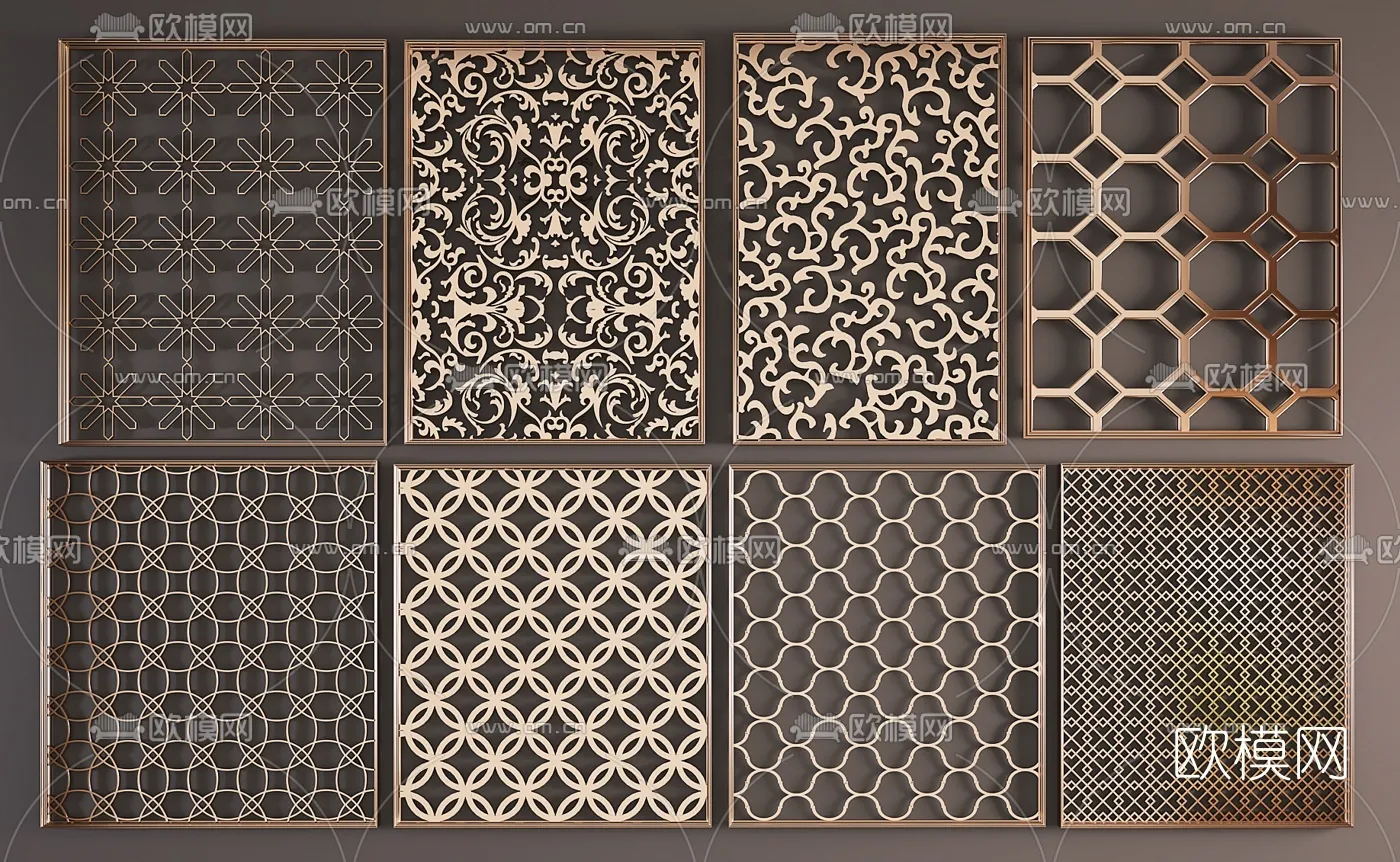CNC Panels 3D Models – CNC Wall 3D Blocks – 027 – VRAY Render