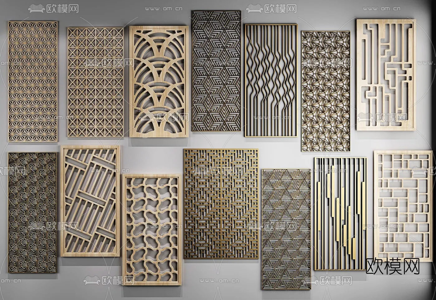 CNC Panels 3D Models – CNC Wall 3D Blocks – 028 – VRAY Render