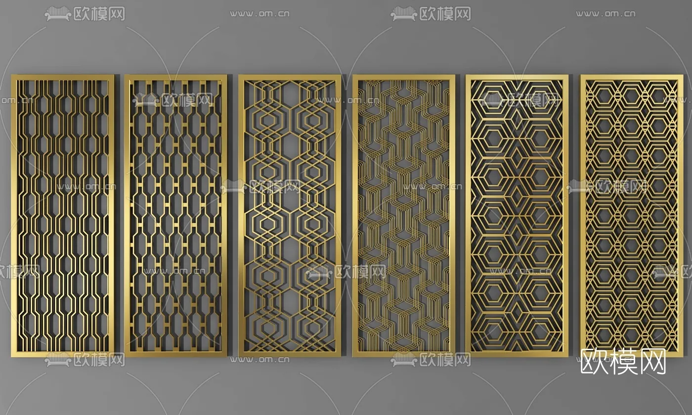 CNC Panels 3D Models – CNC Wall 3D Blocks – 034 – VRAY Render