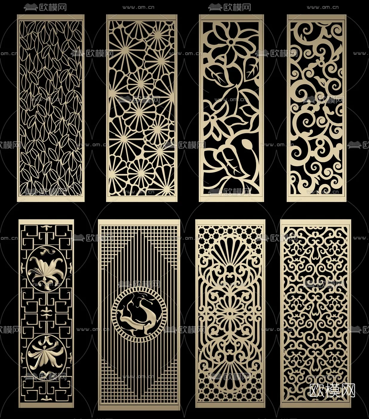 CNC Panels 3D Models – CNC Wall 3D Blocks – 035 – VRAY Render