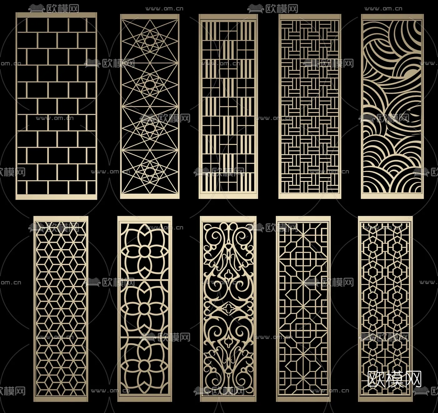 CNC Panels 3D Models – CNC Wall 3D Blocks – 037 – VRAY Render