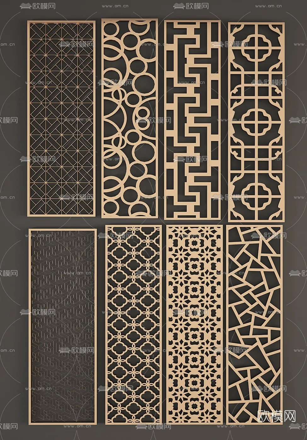 CNC Panels 3D Models – CNC Wall 3D Blocks – 039 – VRAY Render