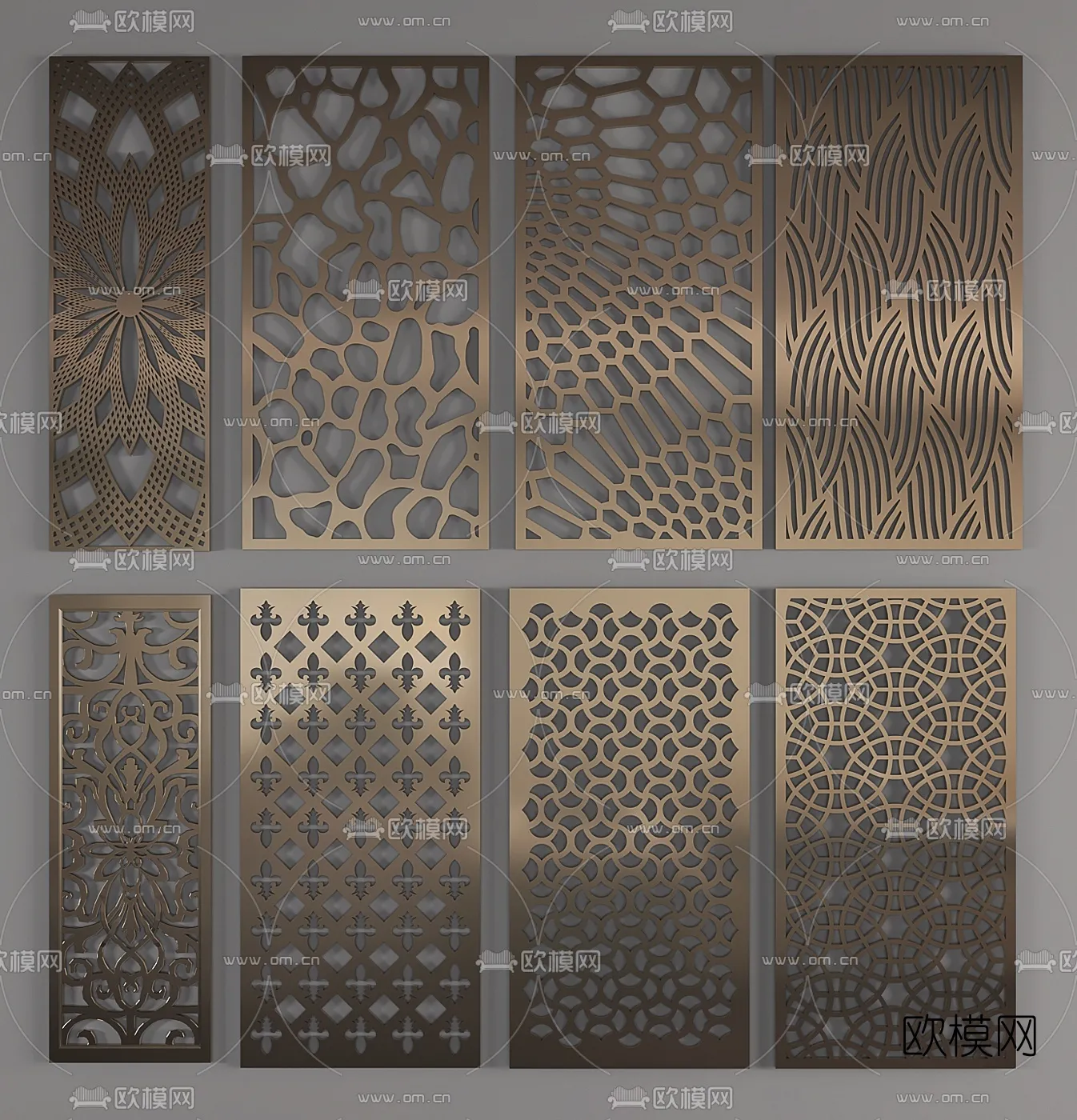 CNC Panels 3D Models – CNC Wall 3D Blocks – 042 – VRAY Render