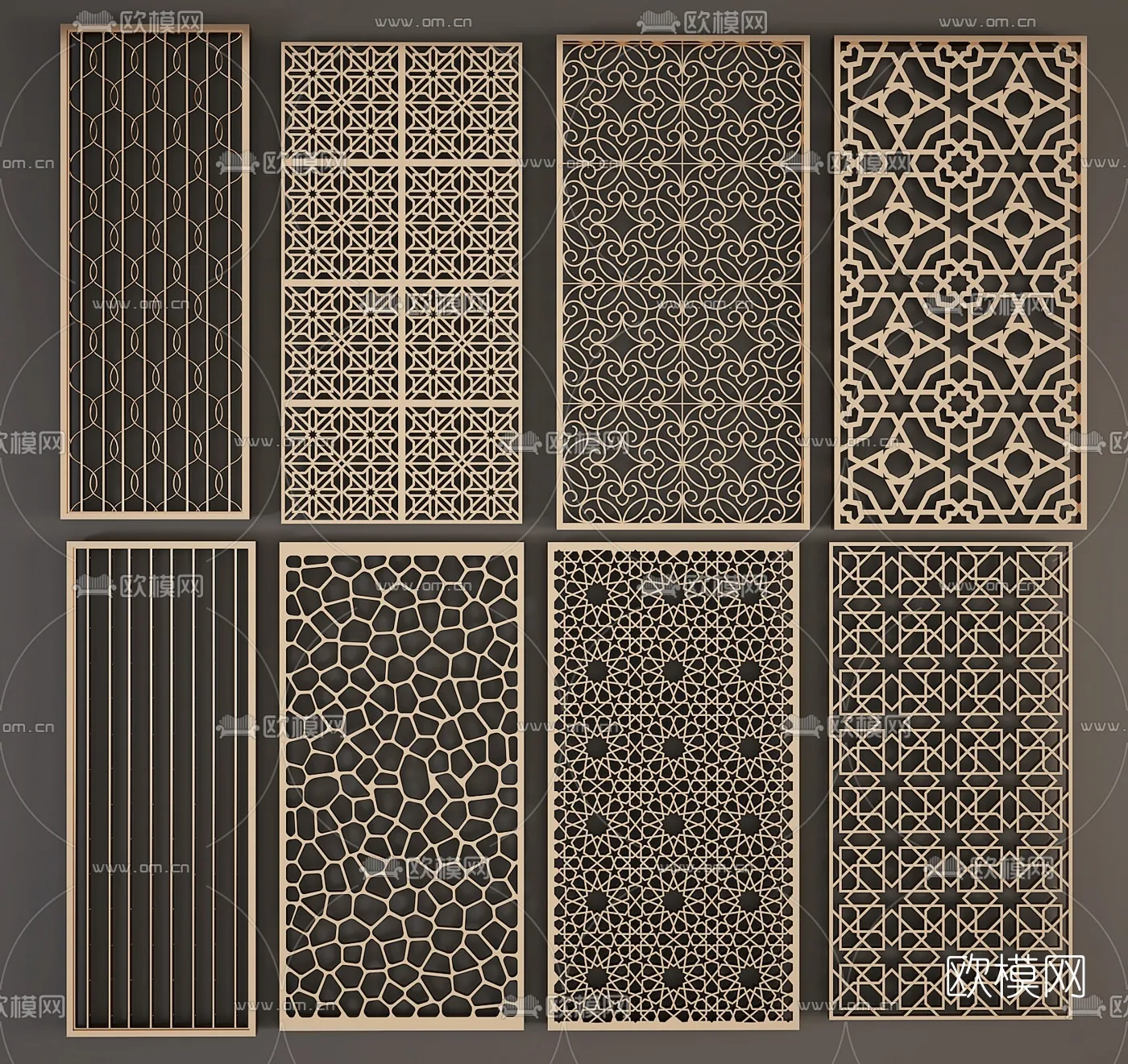 CNC Panels 3D Models – CNC Wall 3D Blocks – 044 – VRAY Render