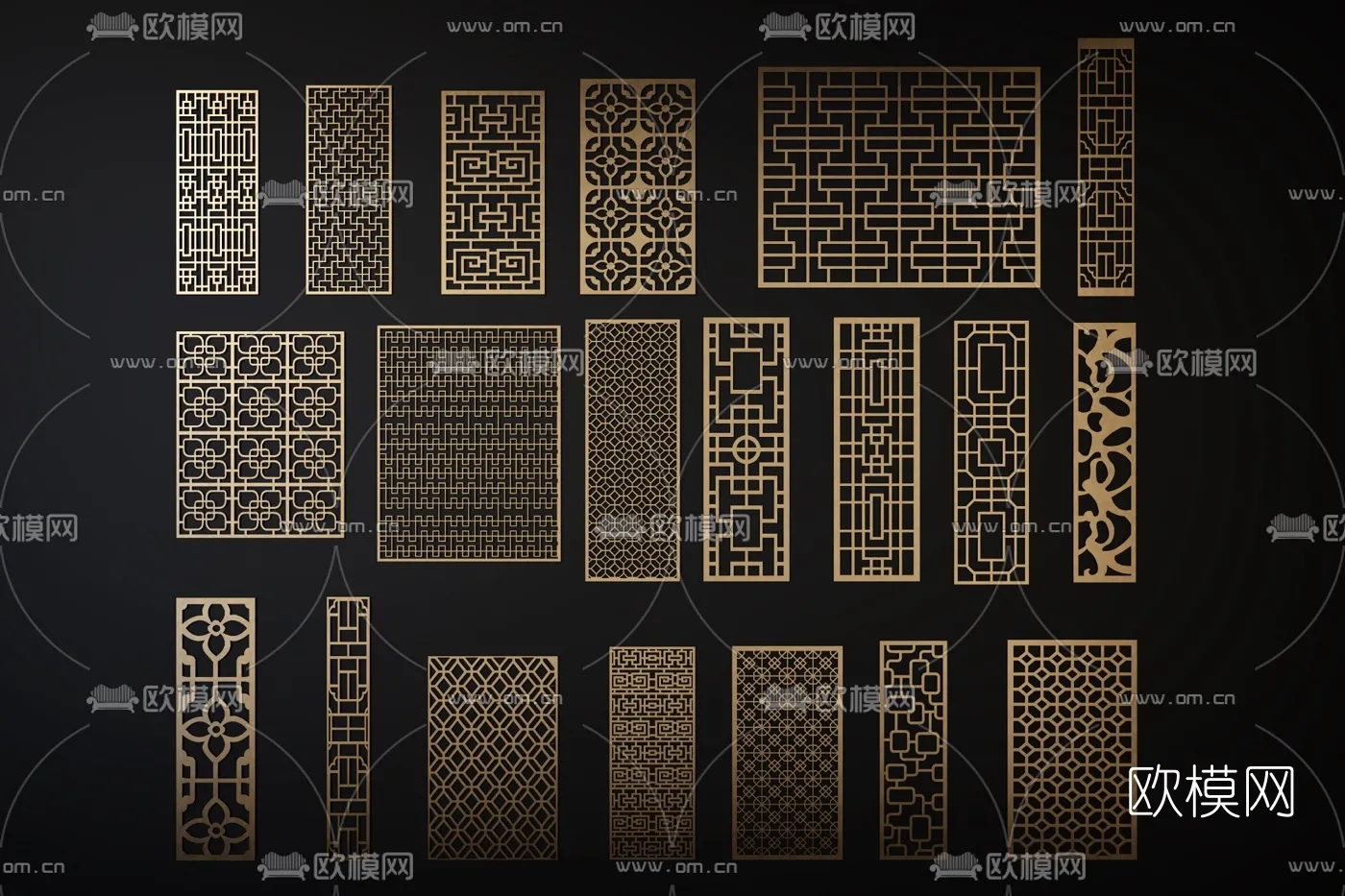 CNC Panels 3D Models – CNC Wall 3D Blocks – 048 – VRAY Render