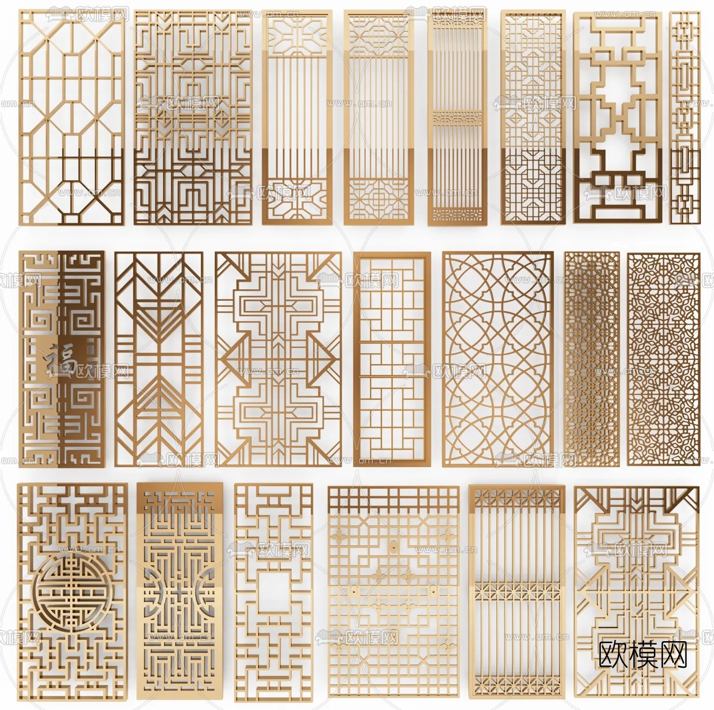 CNC Panels 3D Models – CNC Wall 3D Blocks – 052 – VRAY Render