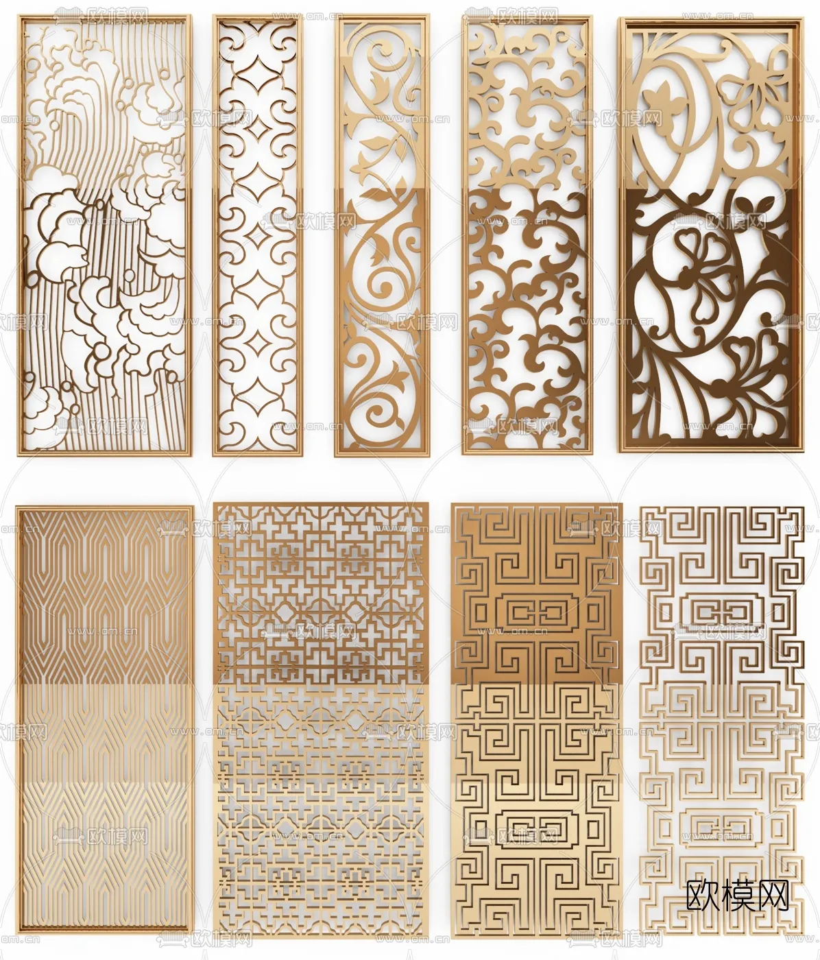 CNC Panels 3D Models – CNC Wall 3D Blocks – 053 – VRAY Render