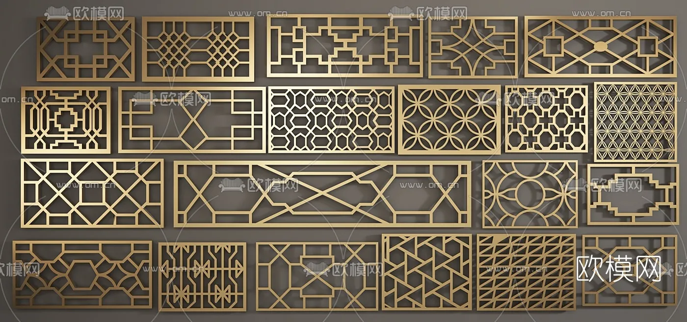 CNC Panels 3D Models – CNC Wall 3D Blocks – 054 – VRAY Render