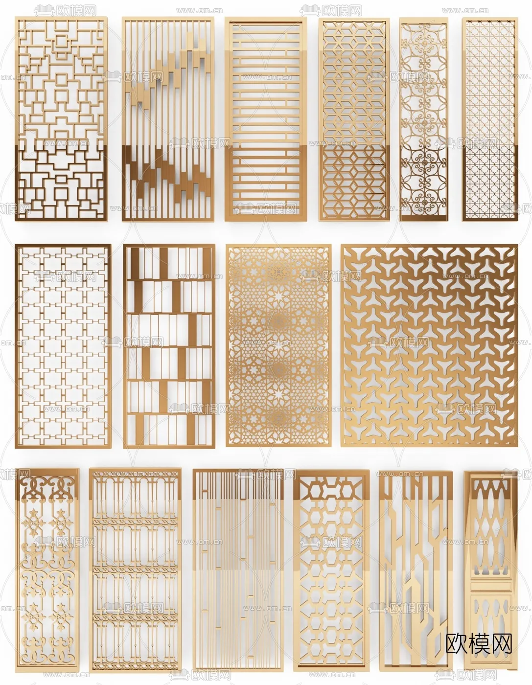 CNC Panels 3D Models – CNC Wall 3D Blocks – 055 – VRAY Render