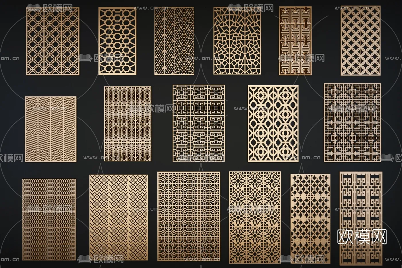 CNC Panels 3D Models – CNC Wall 3D Blocks – 056 – VRAY Render