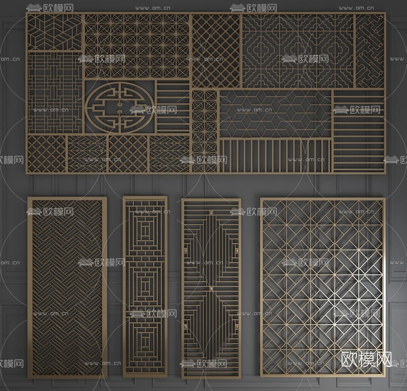 CNC Panels 3D Models – CNC Wall 3D Blocks – 057 – VRAY Render