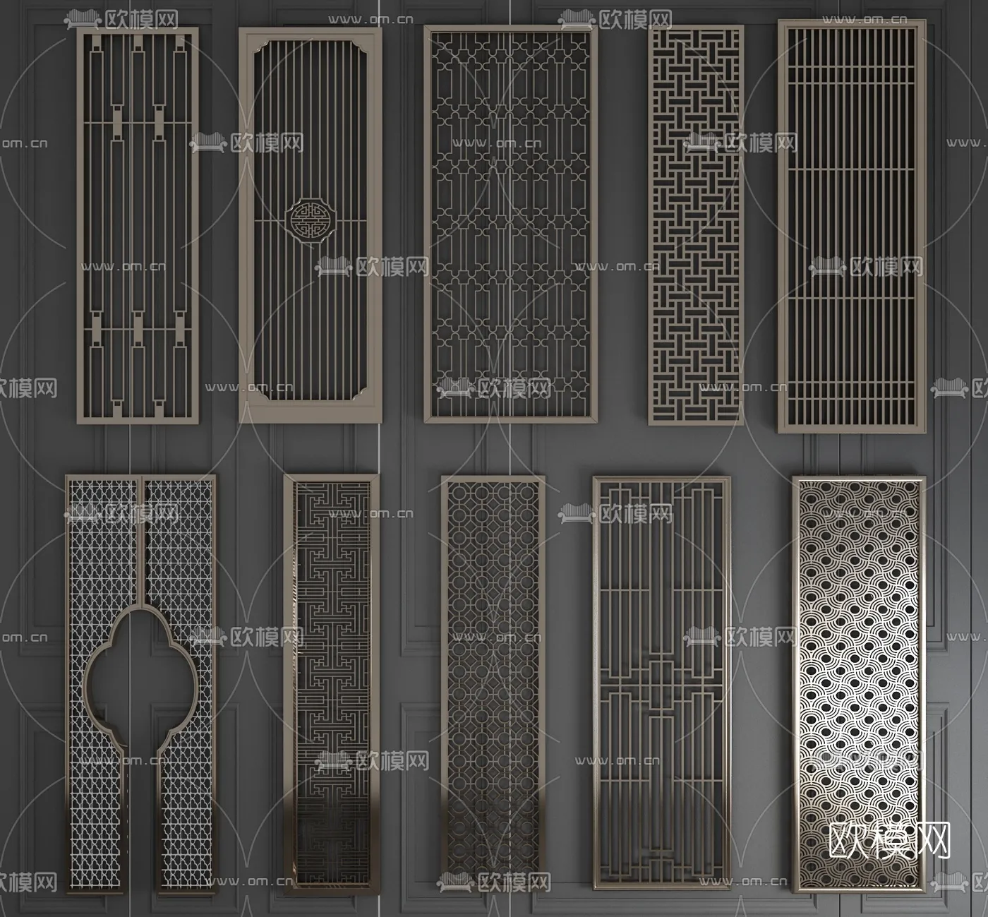 CNC Panels 3D Models – CNC Wall 3D Blocks – 058 – VRAY Render