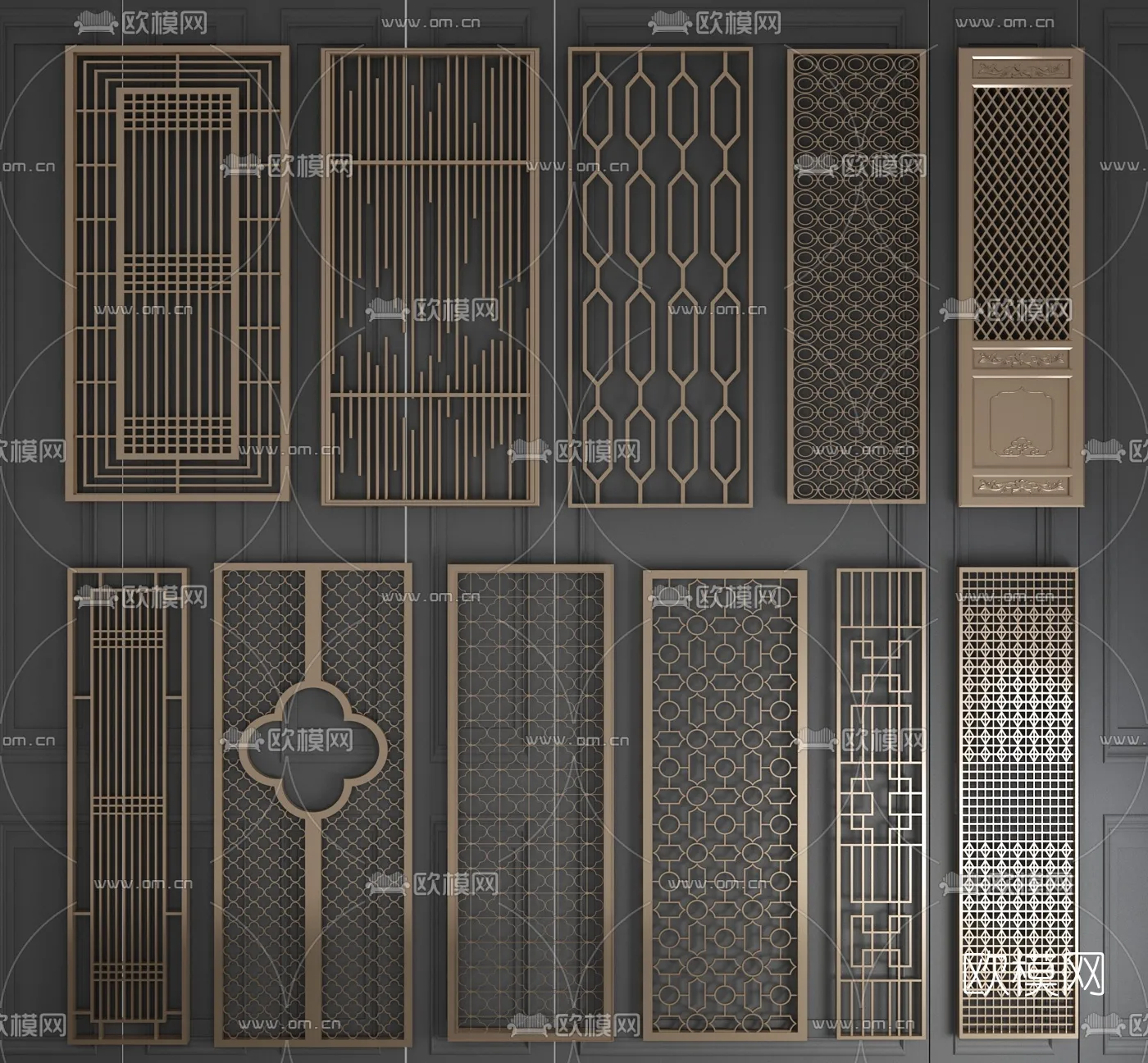CNC Panels 3D Models – CNC Wall 3D Blocks – 059 – VRAY Render