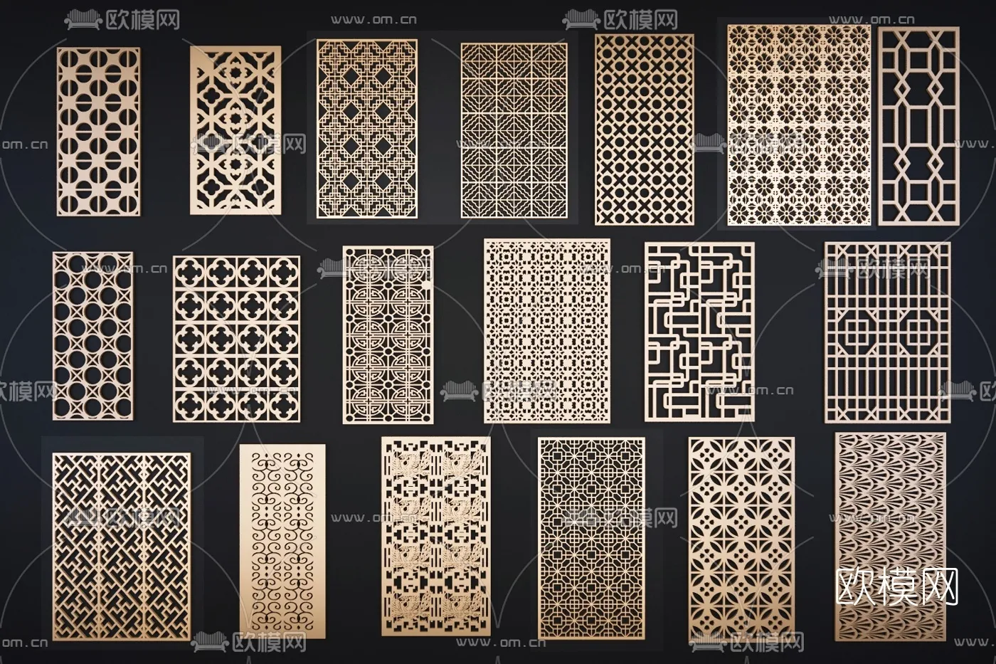 CNC Panels 3D Models – CNC Wall 3D Blocks – 060 – VRAY Render