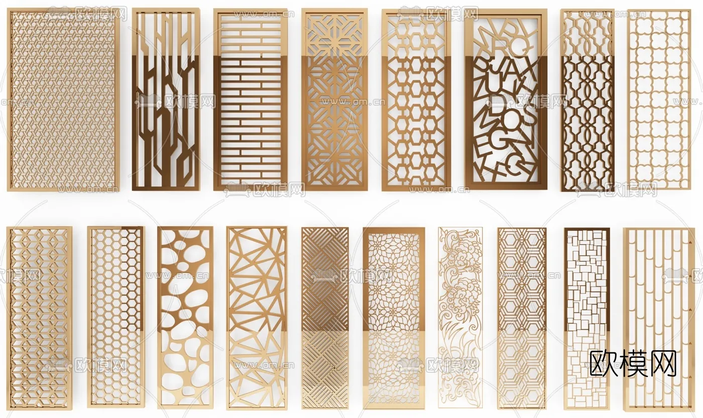 CNC Panels 3D Models – CNC Wall 3D Blocks – 062 – VRAY Render