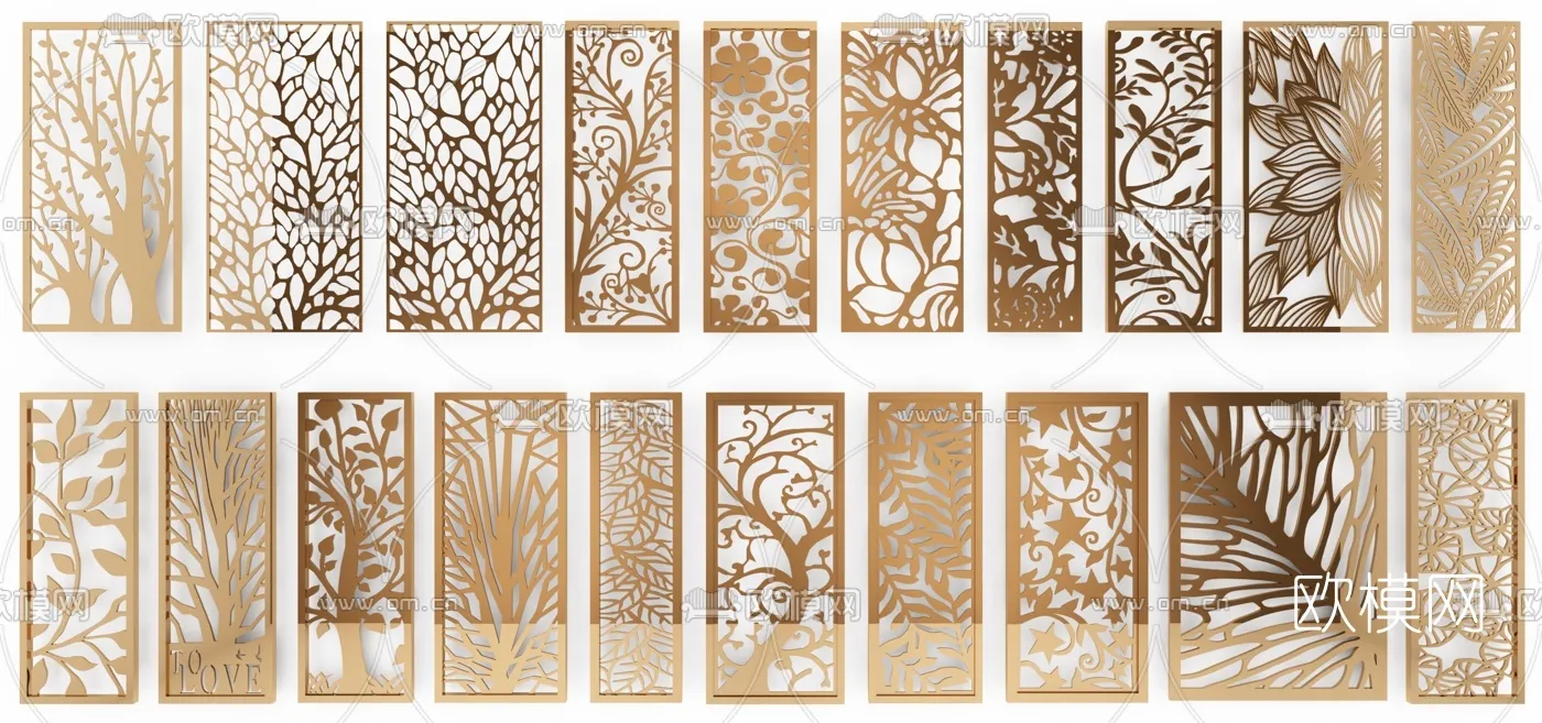 CNC Panels 3D Models – CNC Wall 3D Blocks – 066 – VRAY Render