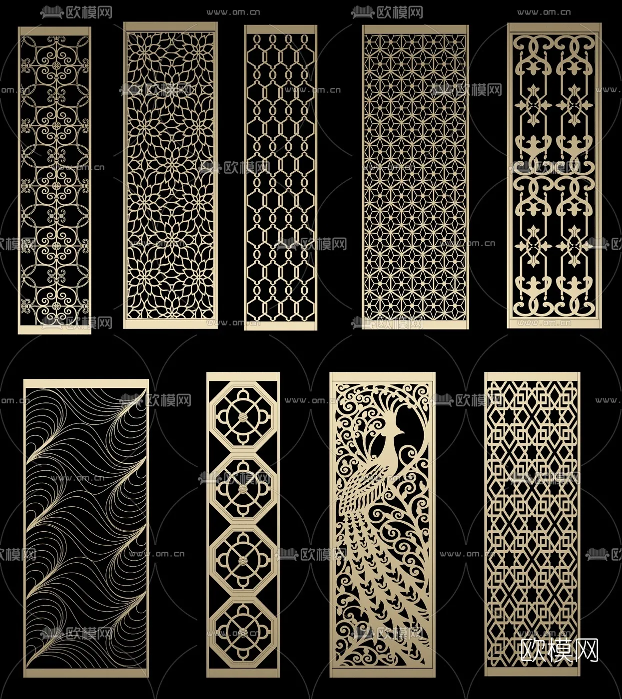 CNC Panels 3D Models – CNC Wall 3D Blocks – 068 – VRAY Render