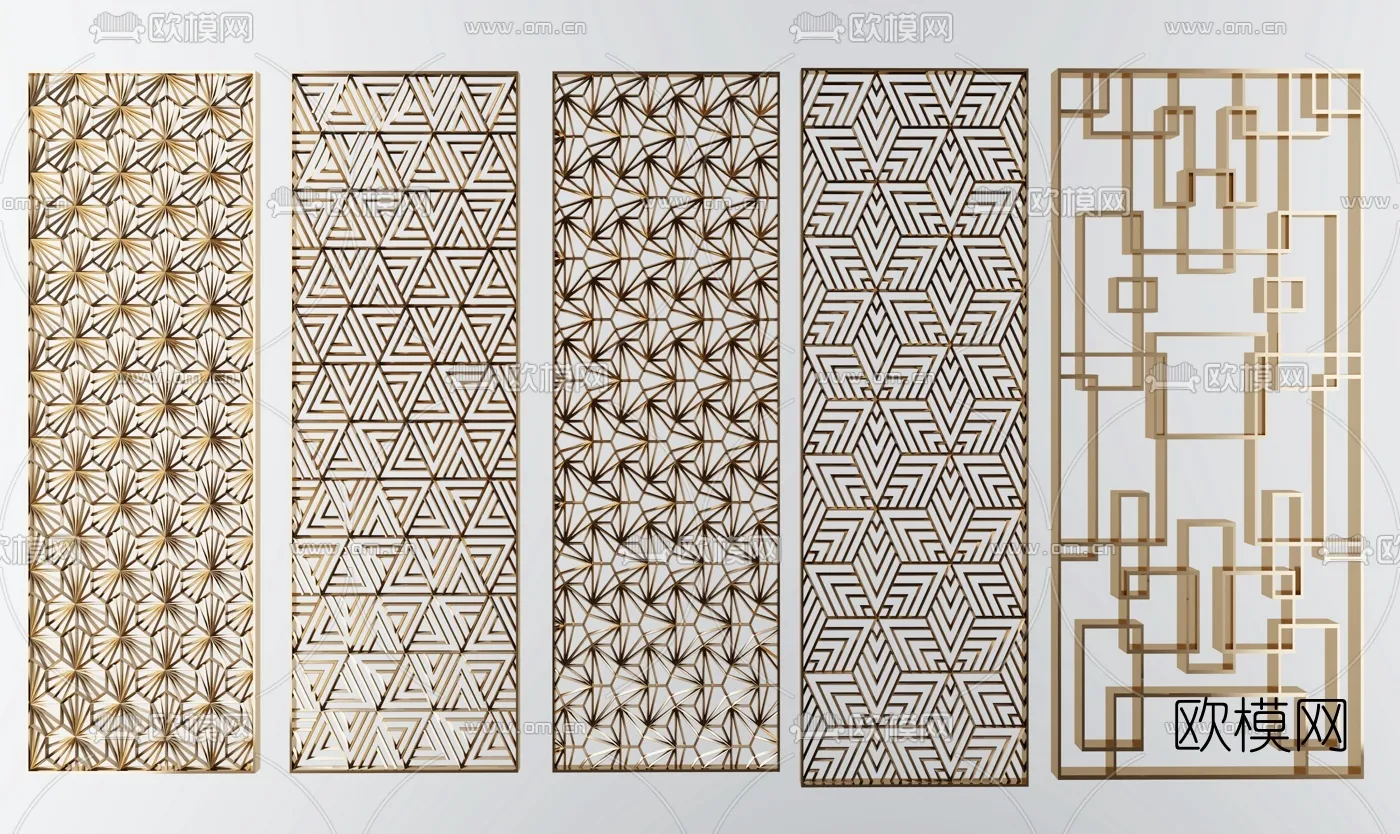 CNC Panels 3D Models – CNC Wall 3D Blocks – 070 – VRAY Render