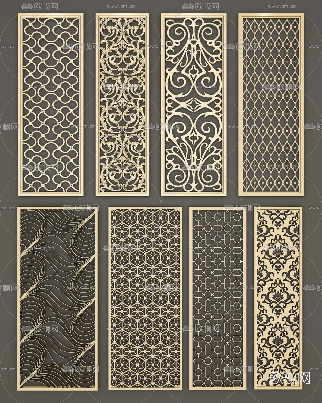 CNC Panels 3D Models – CNC Wall 3D Blocks – 071 – VRAY Render