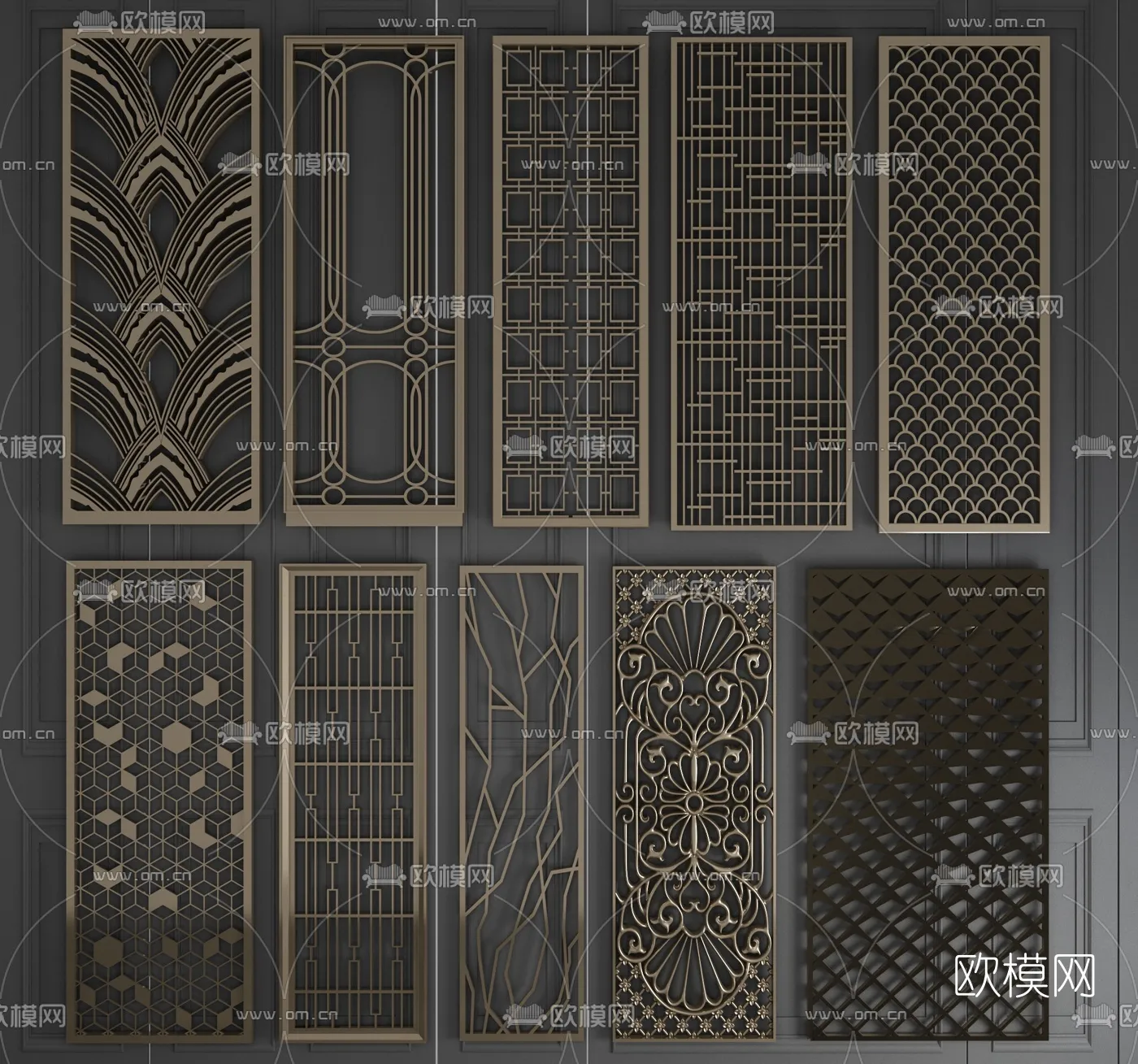 CNC Panels 3D Models – CNC Wall 3D Blocks – 072 – VRAY Render
