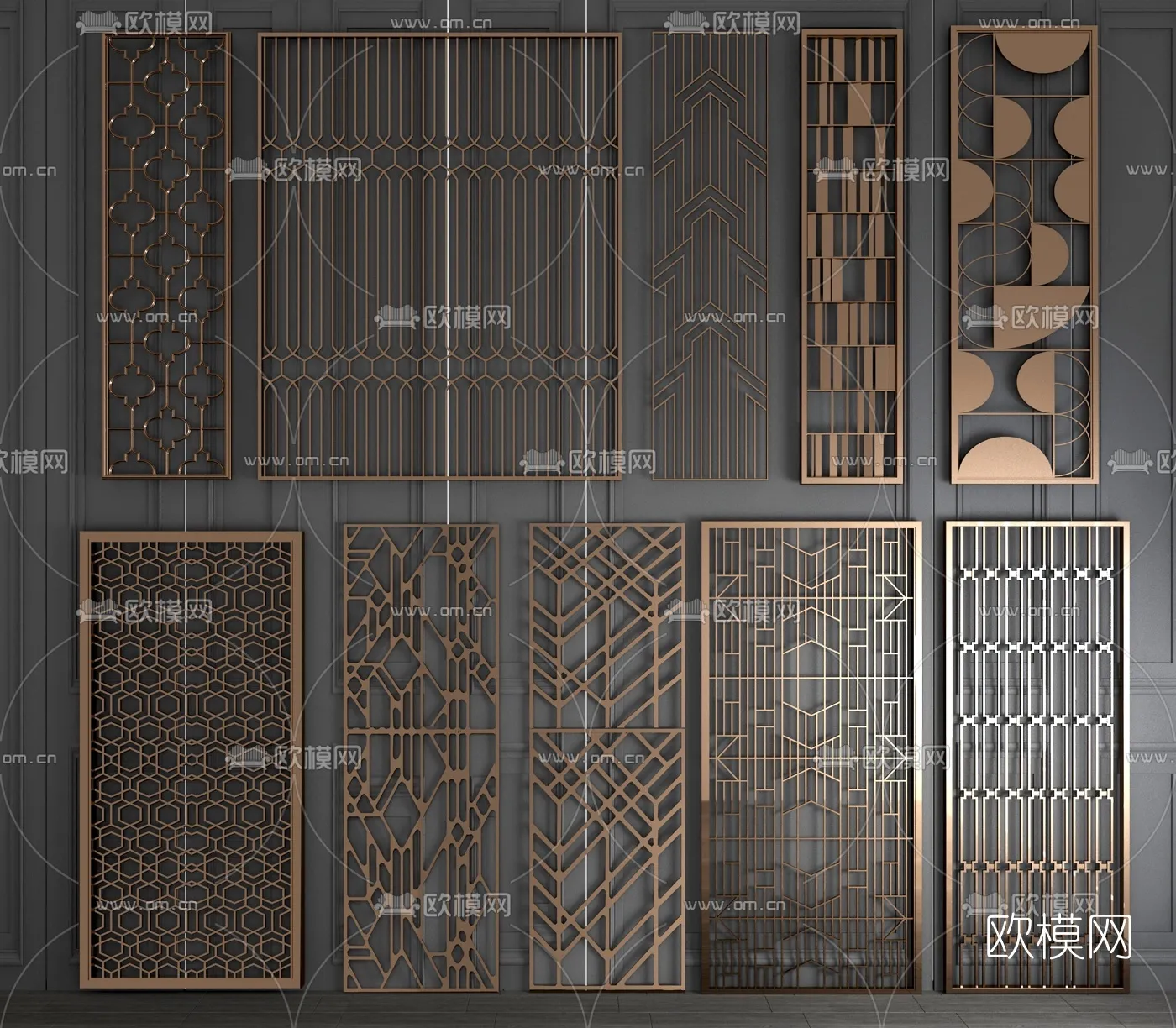 CNC Panels 3D Models – CNC Wall 3D Blocks – 073 – VRAY Render