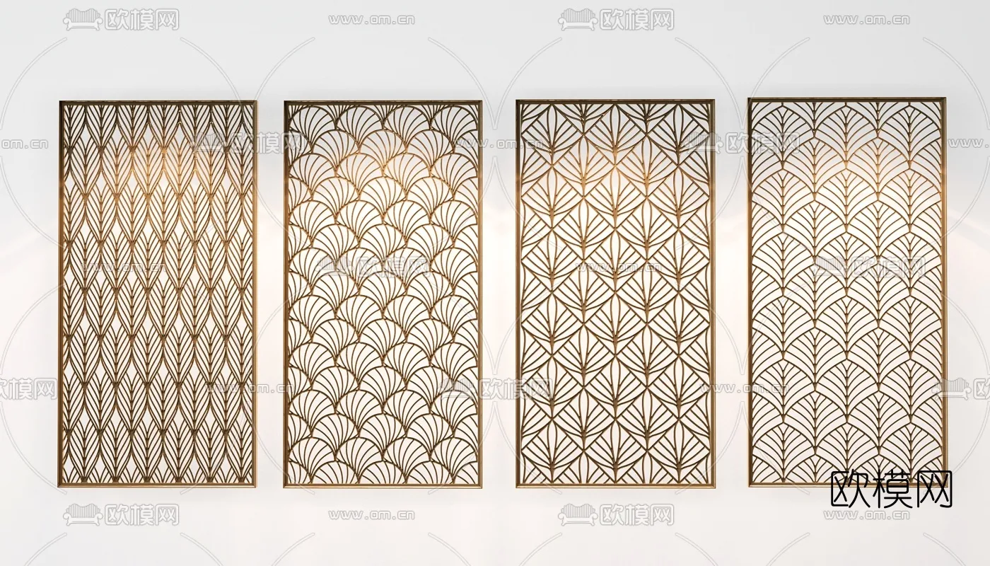 CNC Panels 3D Models – CNC Wall 3D Blocks – 074 – VRAY Render