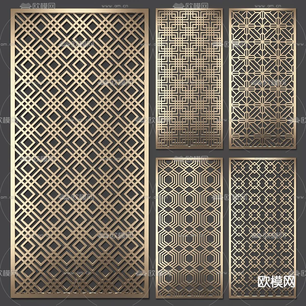 CNC Panels 3D Models – CNC Wall 3D Blocks – 080 – VRAY Render