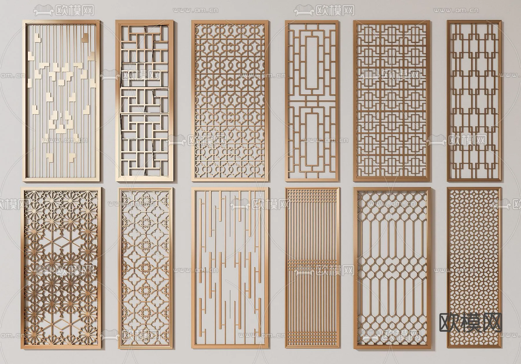 CNC Panels 3D Models – CNC Wall 3D Blocks – 092 – VRAY Render