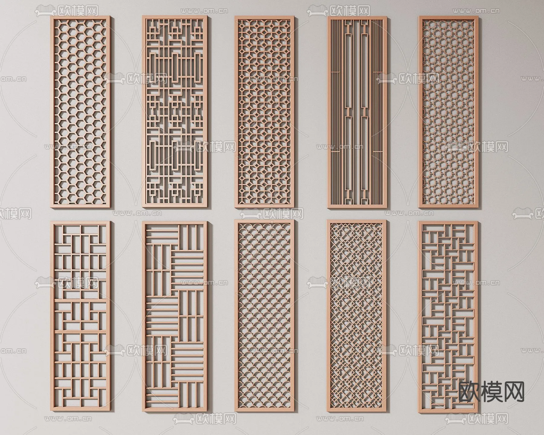 CNC Panels 3D Models – CNC Wall 3D Blocks – 093 – VRAY Render