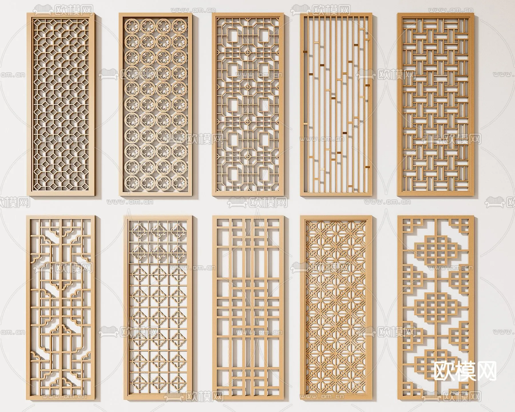 CNC Panels 3D Models – CNC Wall 3D Blocks – 094 – VRAY Render