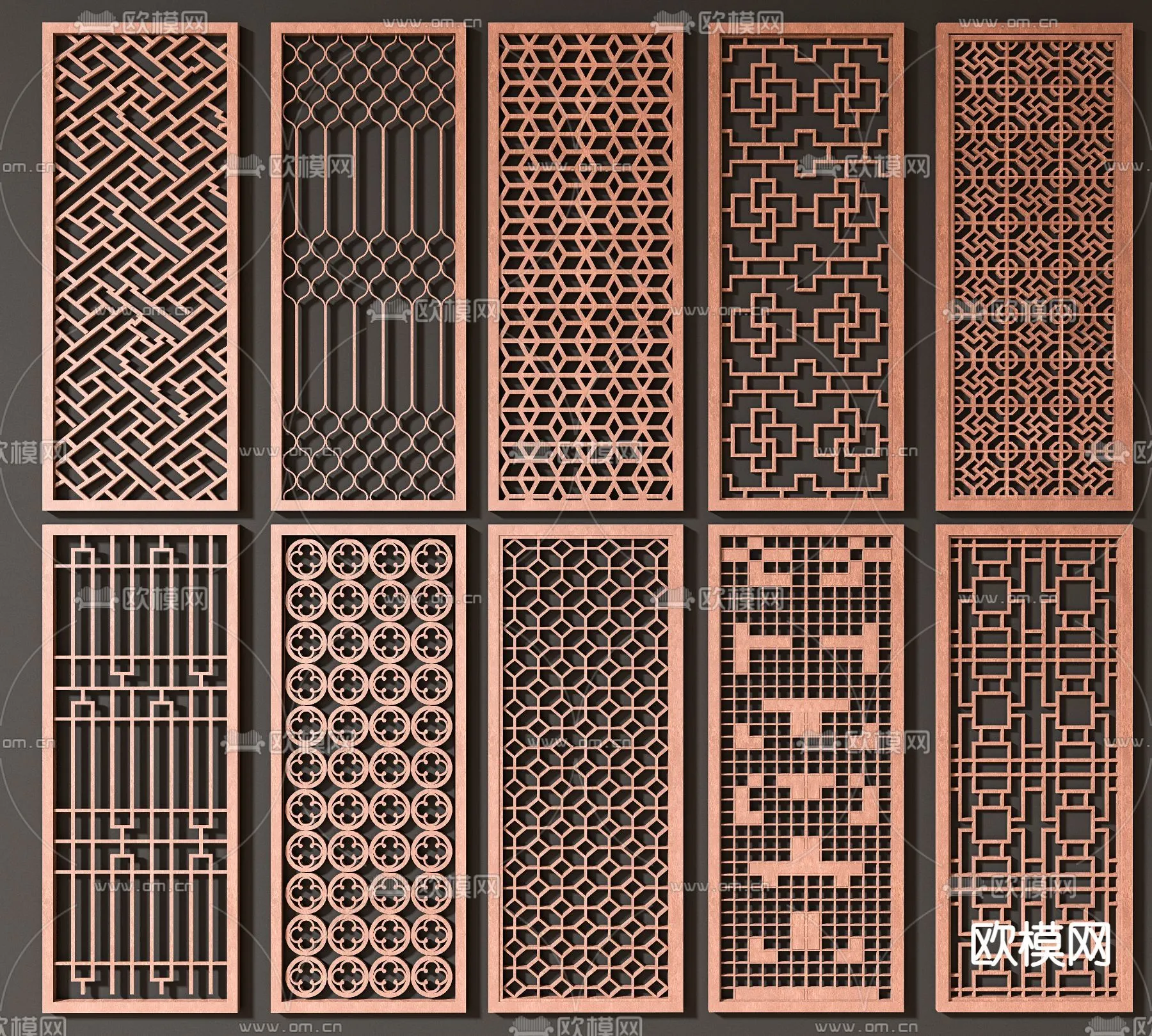 CNC Panels 3D Models – CNC Wall 3D Blocks – 095 – VRAY Render
