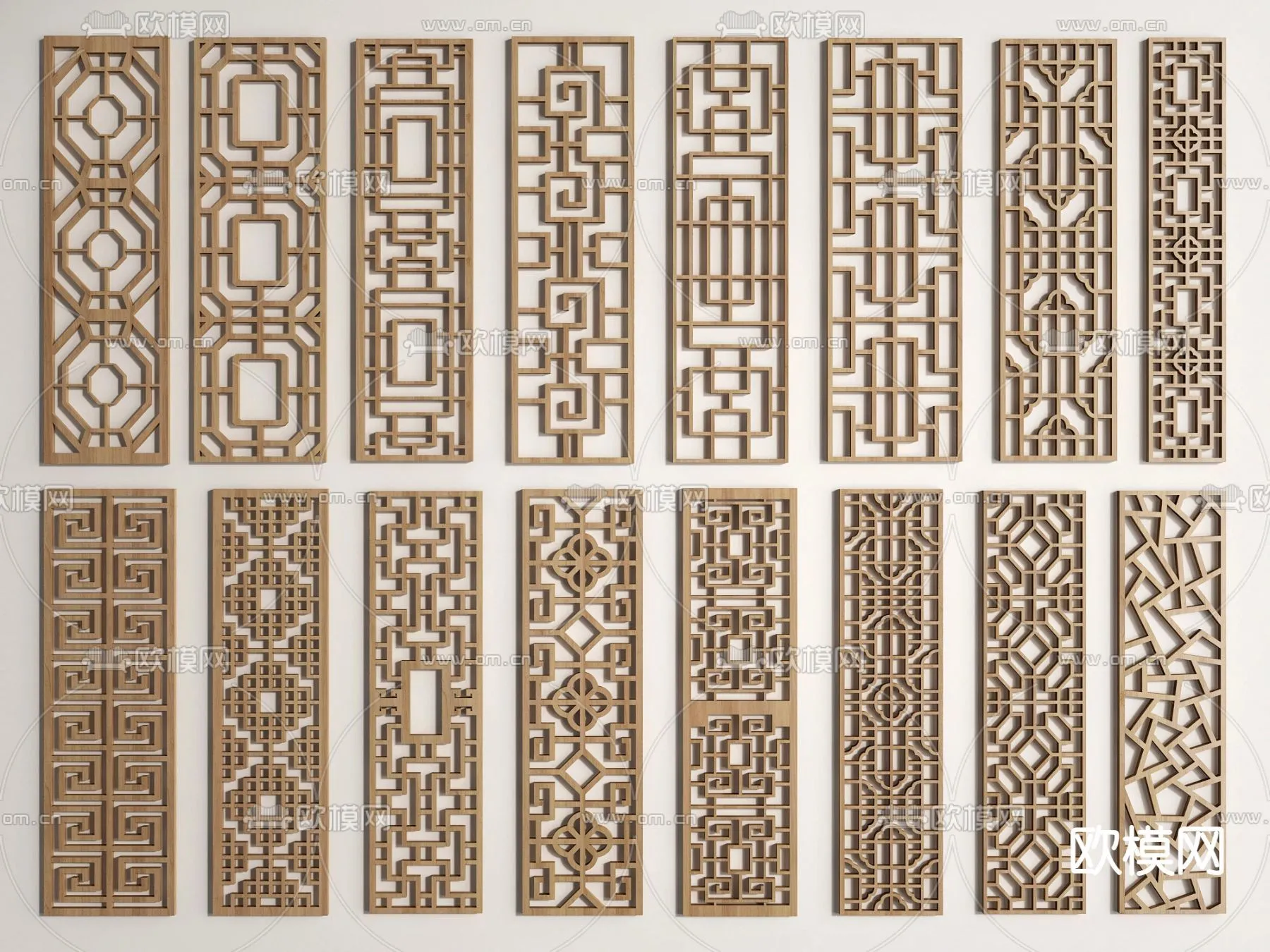 CNC Panels 3D Models – CNC Wall 3D Blocks – 098 – VRAY Render