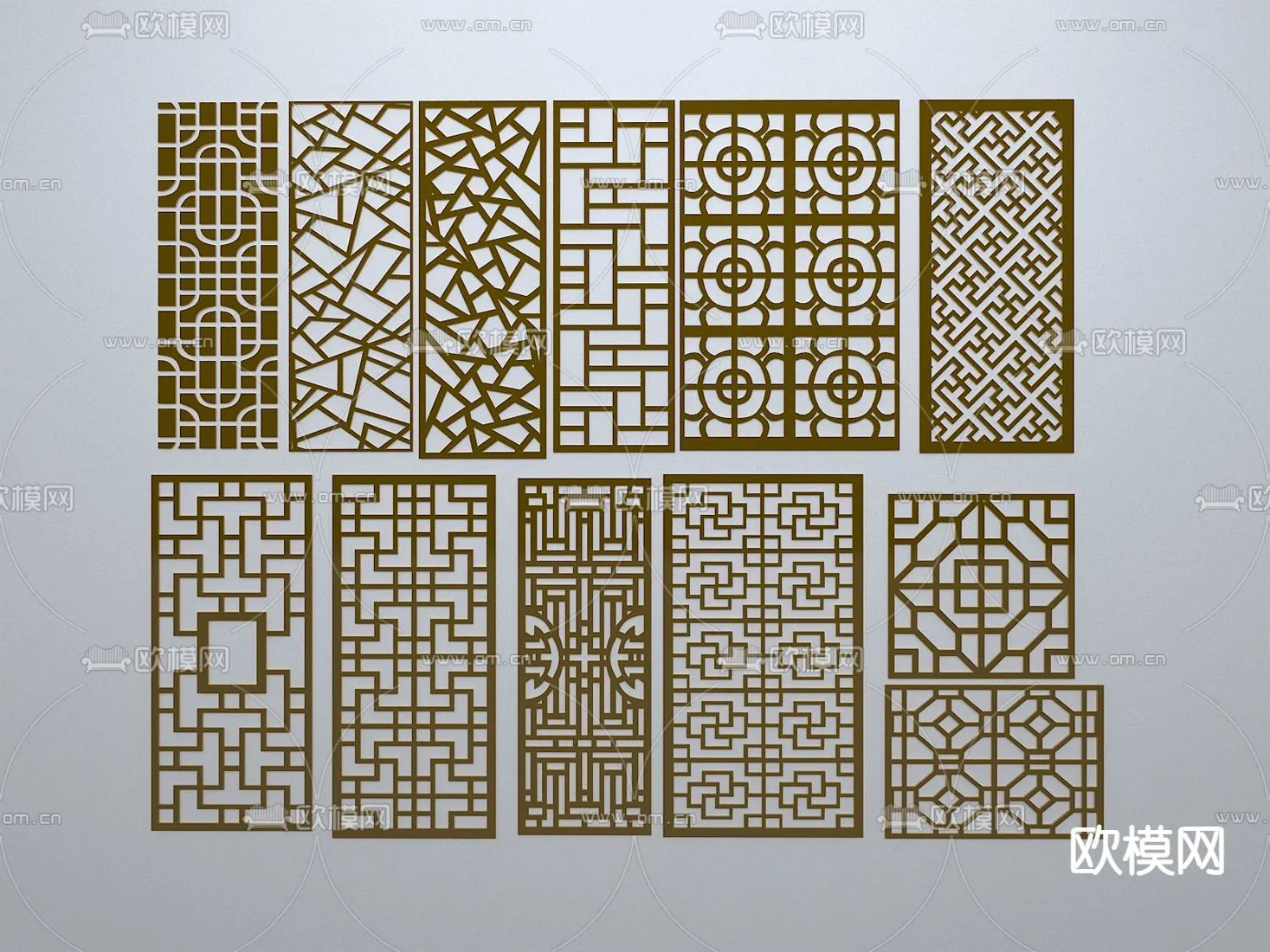 CNC Panels 3D Models – CNC Wall 3D Blocks – 099 – VRAY Render