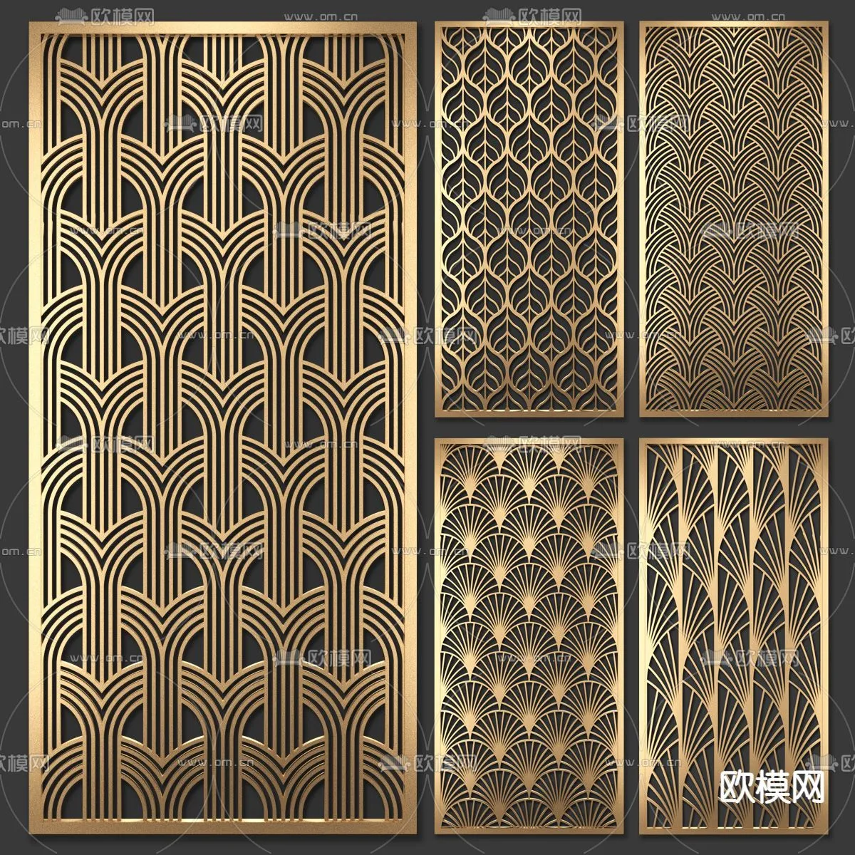 CNC Panels 3D Models – CNC Wall 3D Blocks – 100 – CORONA Render