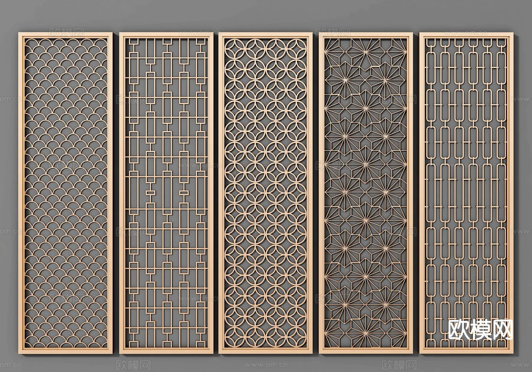 CNC Panels 3D Models – CNC Wall 3D Blocks – 102 – VRAY Render