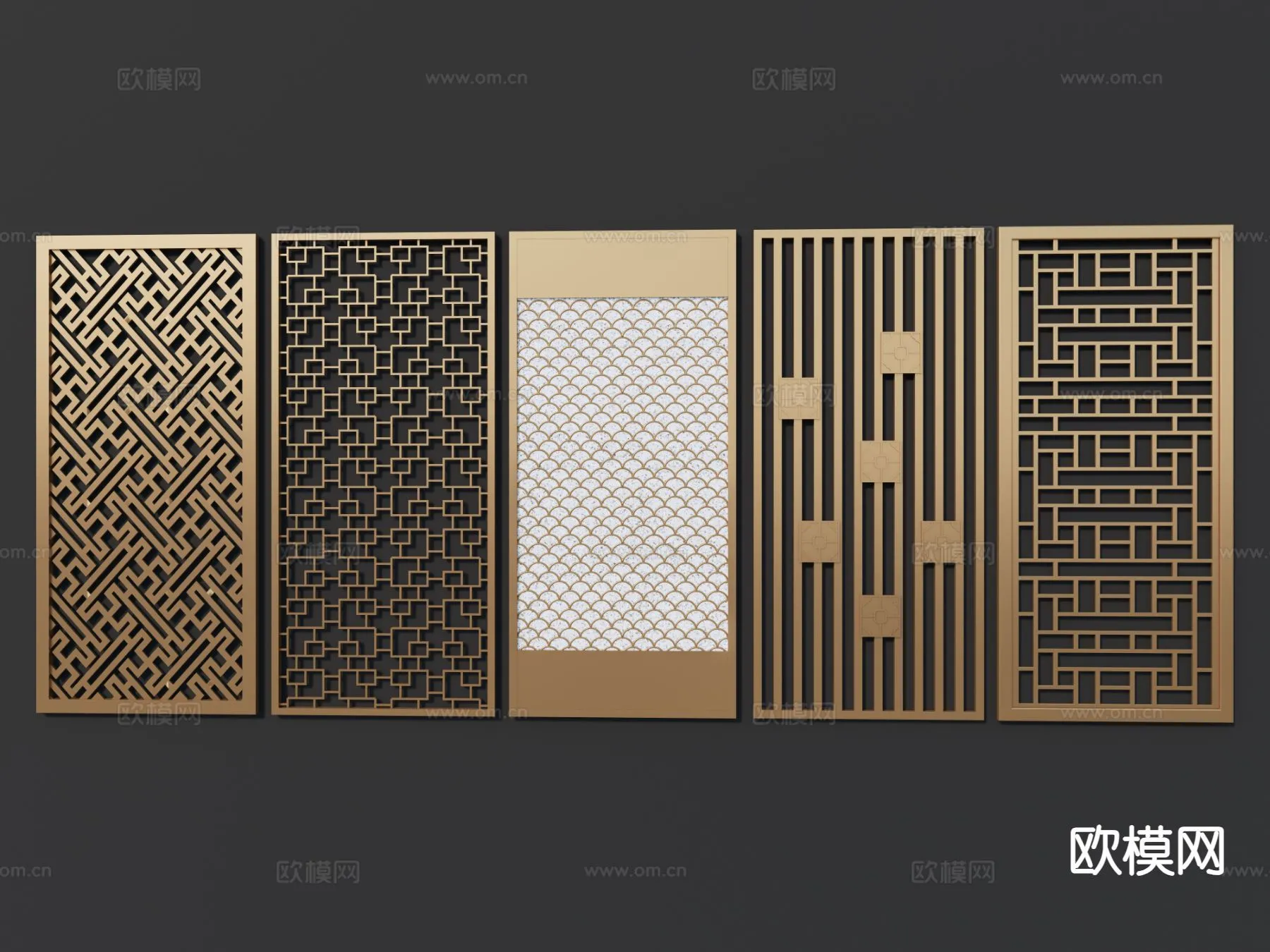 CNC Panels 3D Models – CNC Wall 3D Blocks – 103 – VRAY Render