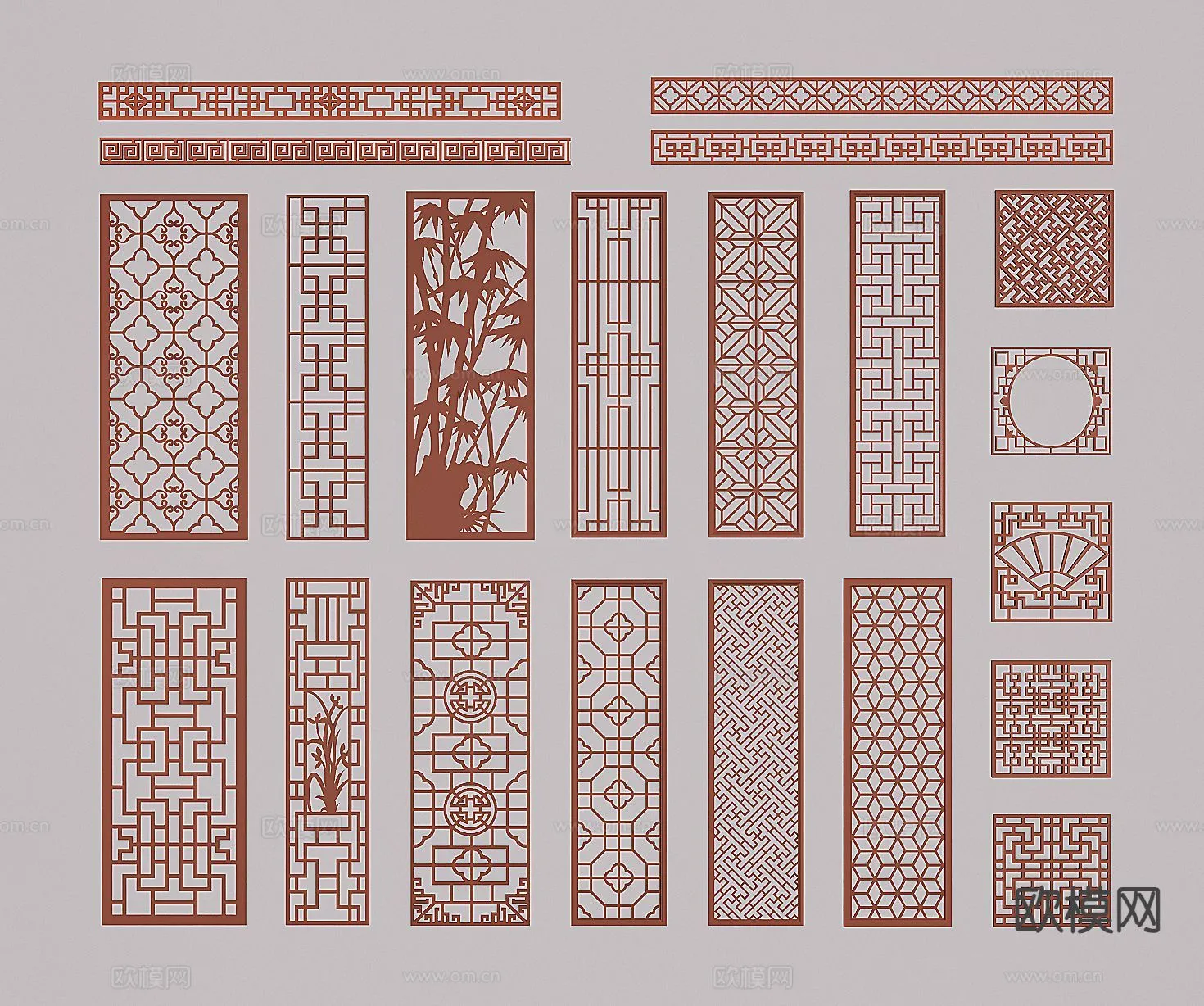 CNC Panels 3D Models – CNC Wall 3D Blocks – 104 – VRAY Render