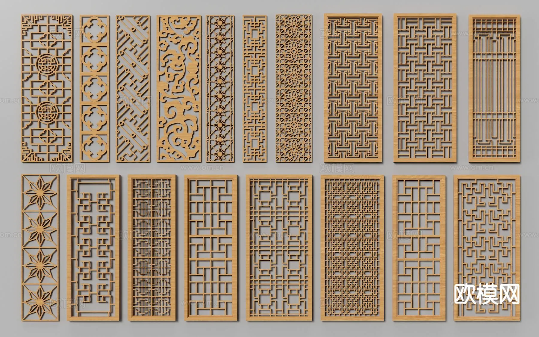 CNC Panels 3D Models – CNC Wall 3D Blocks – 105 – VRAY Render