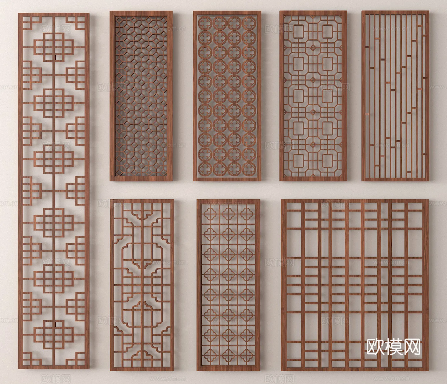 CNC Panels 3D Models – CNC Wall 3D Blocks – 106 – VRAY Render