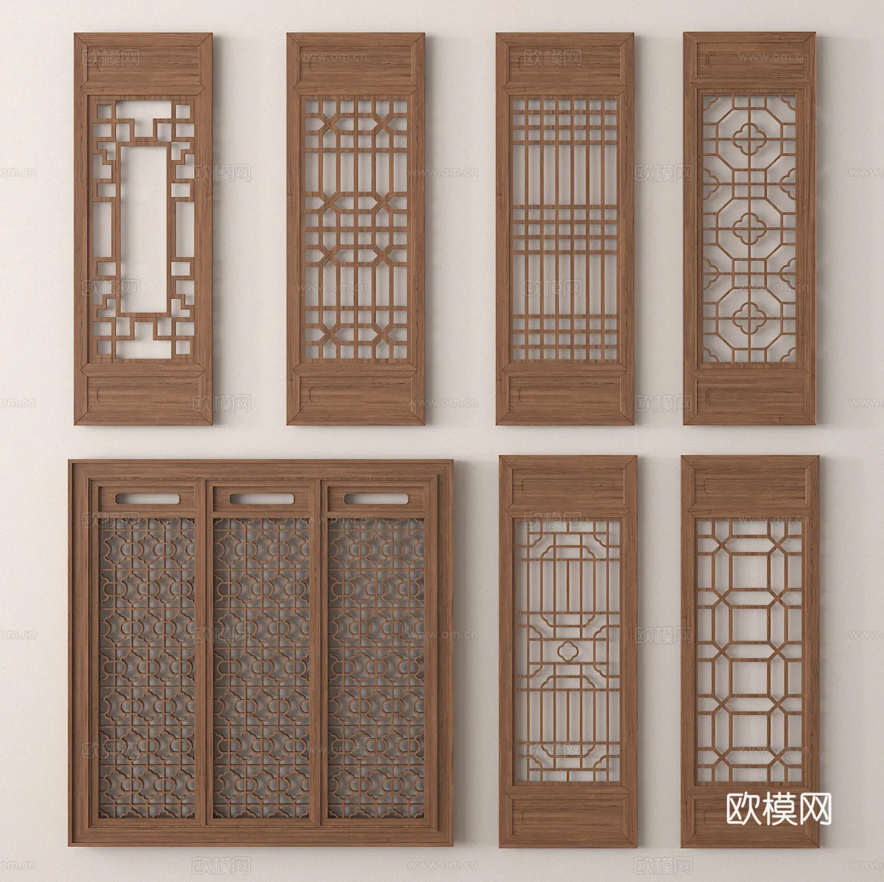 CNC Panels 3D Models – CNC Wall 3D Blocks – 107 – VRAY Render