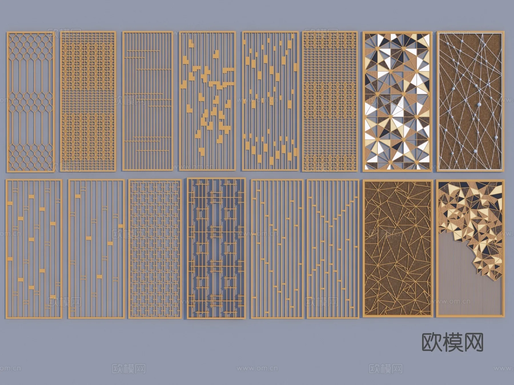 CNC Panels 3D Models – CNC Wall 3D Blocks – 109 – VRAY Render