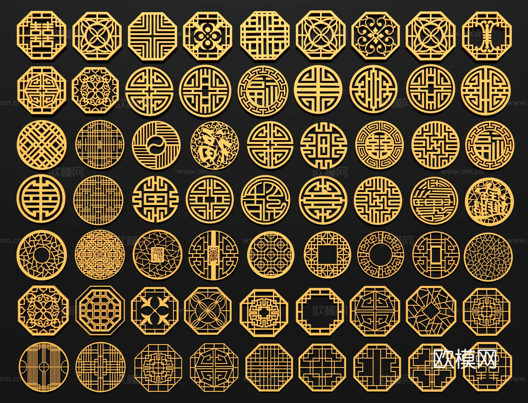 CNC Panels 3D Models – CNC Wall 3D Blocks – 111 – CORONA Render