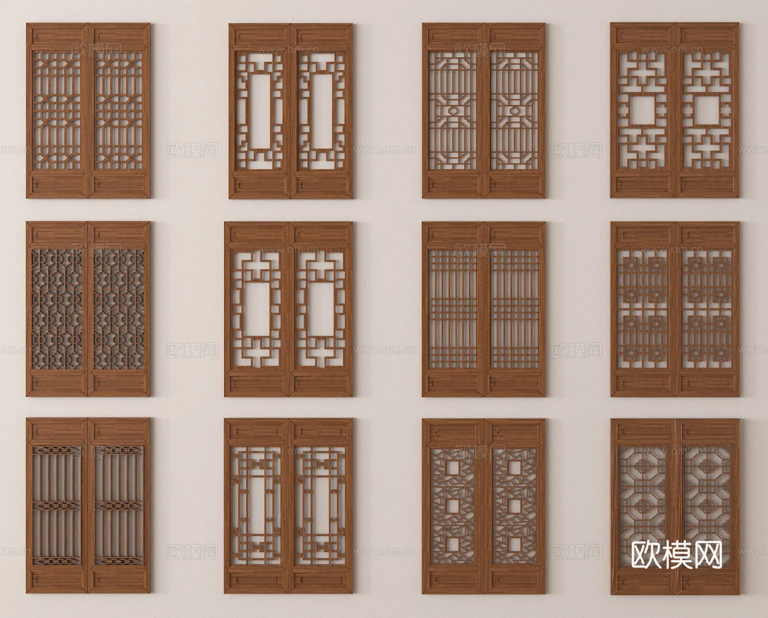 CNC Panels 3D Models – CNC Wall 3D Blocks – 112 – VRAY Render