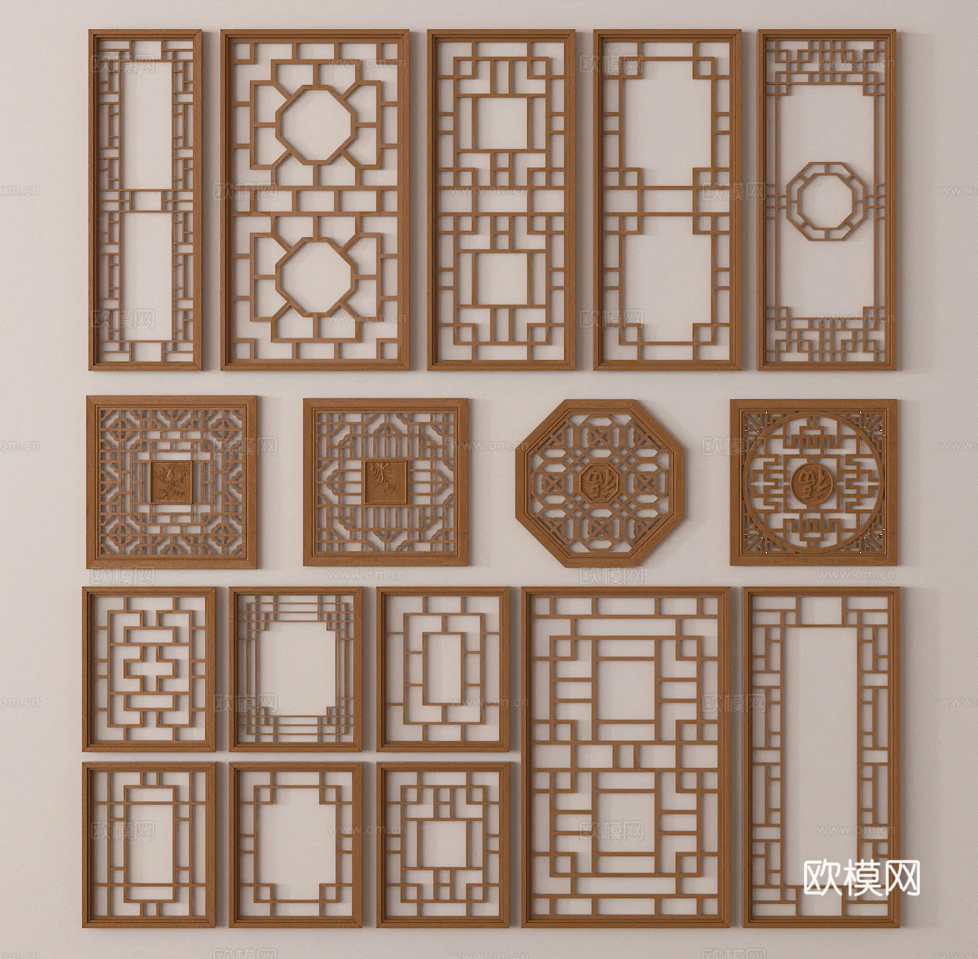 CNC Panels 3D Models – CNC Wall 3D Blocks – 115 – VRAY Render