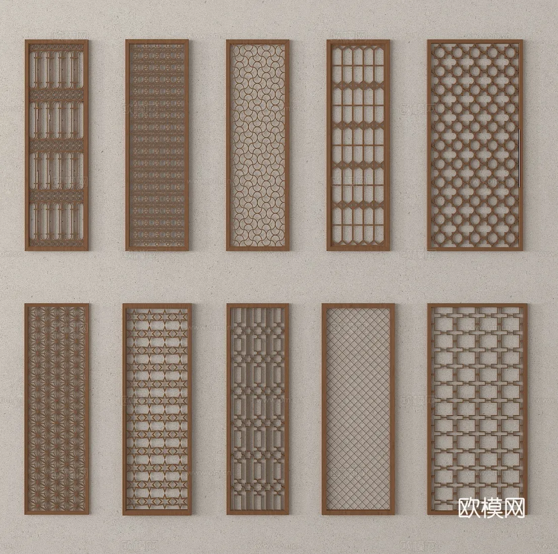 CNC Panels 3D Models – CNC Wall 3D Blocks – 116 – VRAY Render