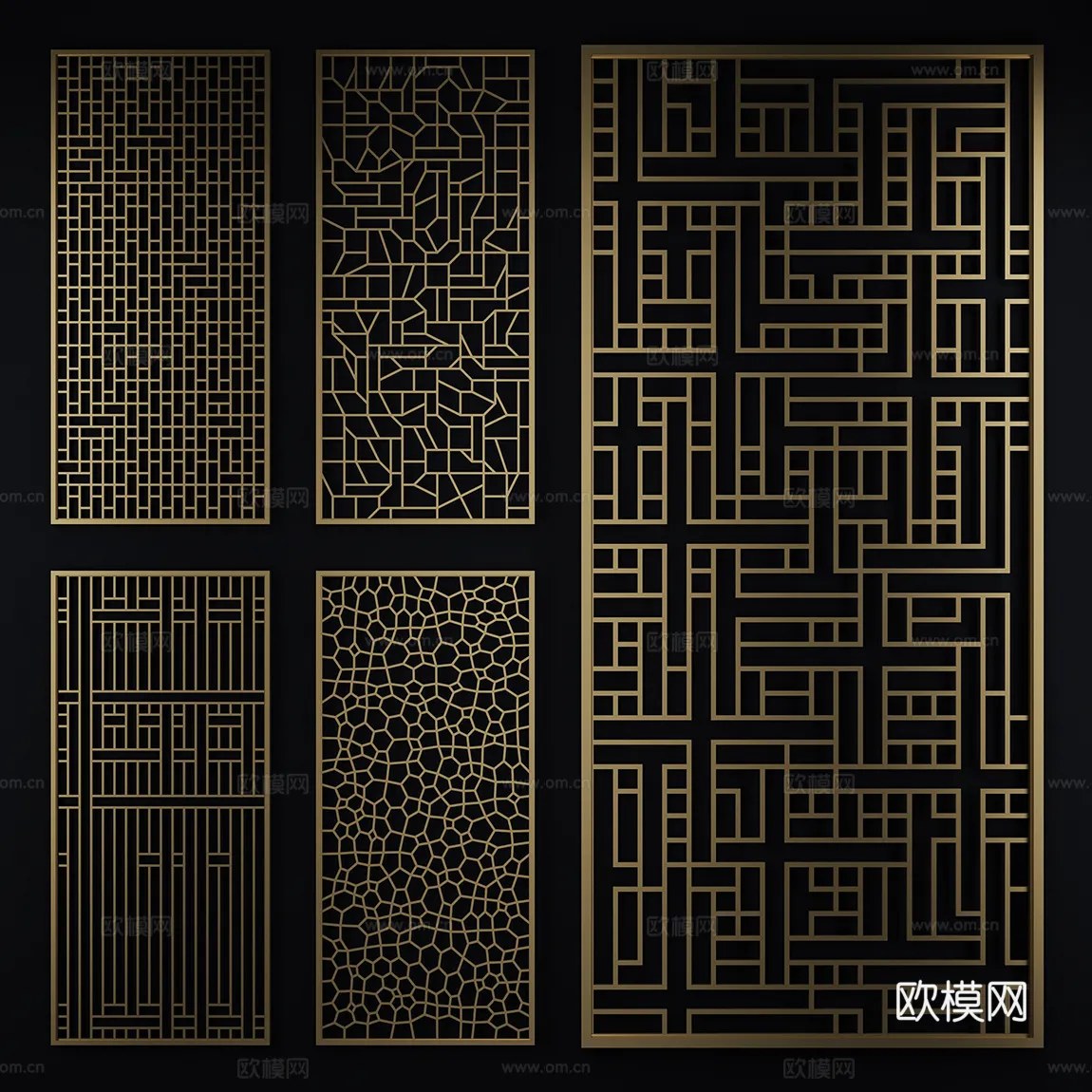 CNC Panels 3D Models – CNC Wall 3D Blocks – 117 – VRAY Render