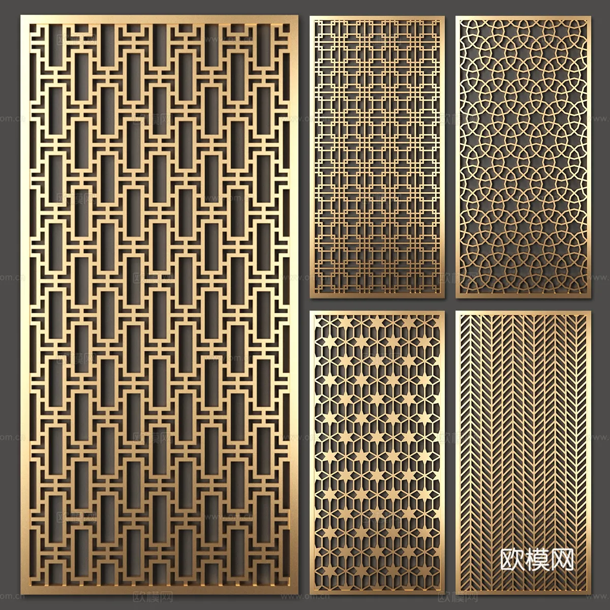 CNC Panels 3D Models – CNC Wall 3D Blocks – 118 – CORONA Render