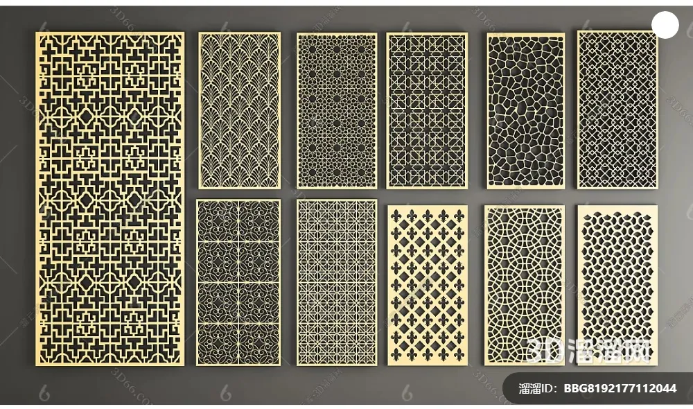 CNC Panels 3D Models – CNC Wall 3D Blocks – 120 – VRAY Render